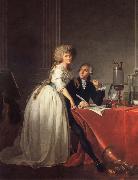 Jacques-Louis David Antoine-Laurent Lavoisier and His Wife oil painting artist